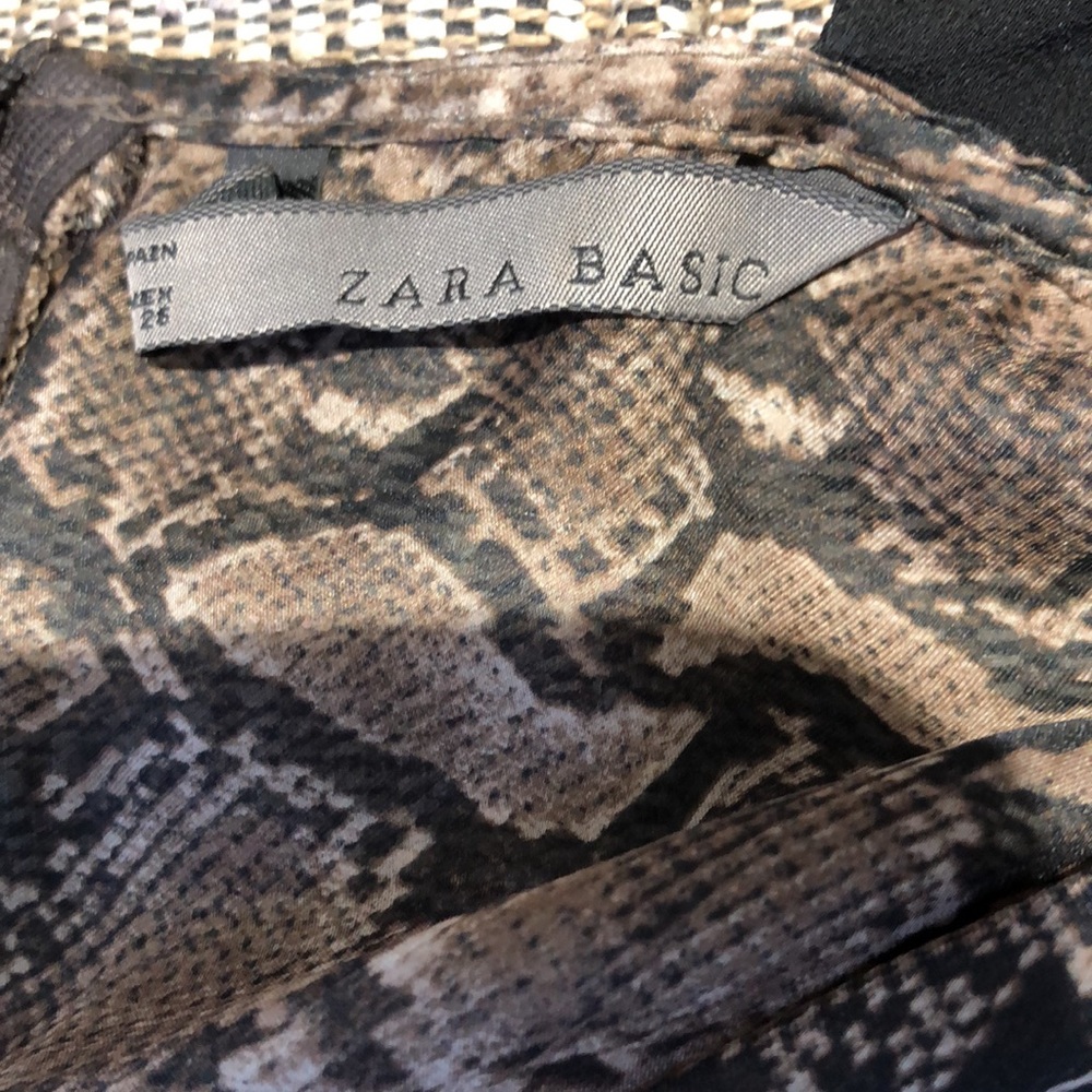 Zara Basic Sheer Snakeskin Pattern Halter Top. Br… - image 8